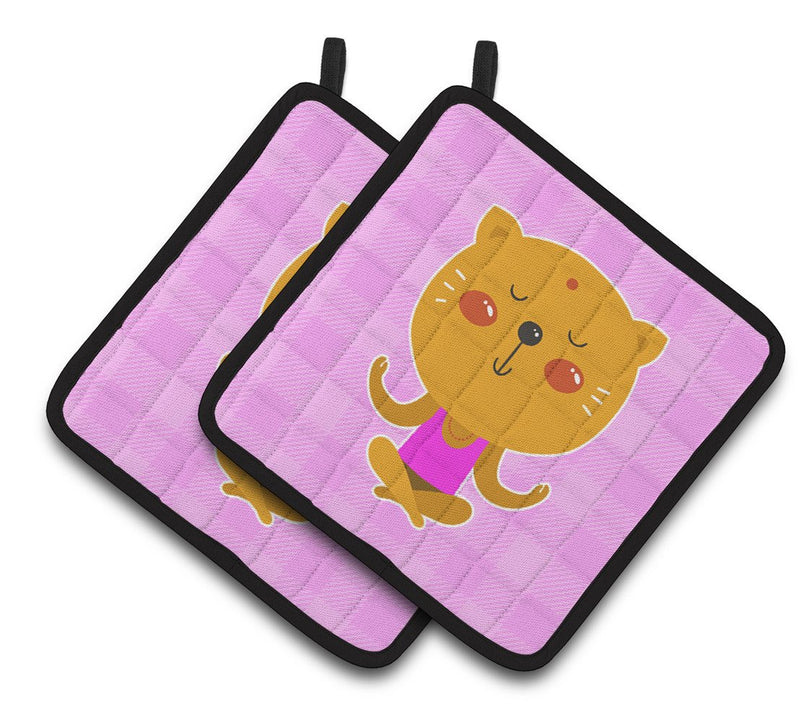 Yoga Cat Pair of Pot Holders BB6728PTHD