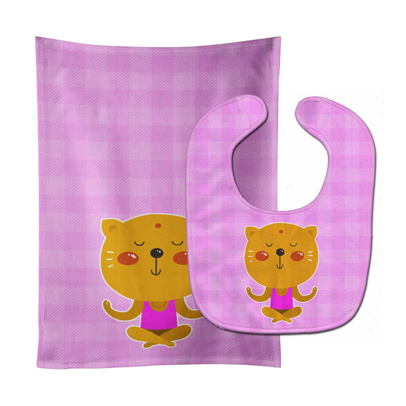 Yoga Cat Baby Bib & Burp Cloth BB6728STBU