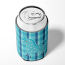 Unicorn in Plaid Can or Bottle Hugger Cooler Sleeve for Standard 12 oz Cans, Insulated Foam Beer & Soda Can Hugger Reusable