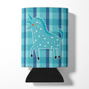 Unicorn in Plaid Can or Bottle Hugger Cooler Sleeve for Standard 12 oz Cans, Insulated Foam Beer & Soda Can Hugger Reusable