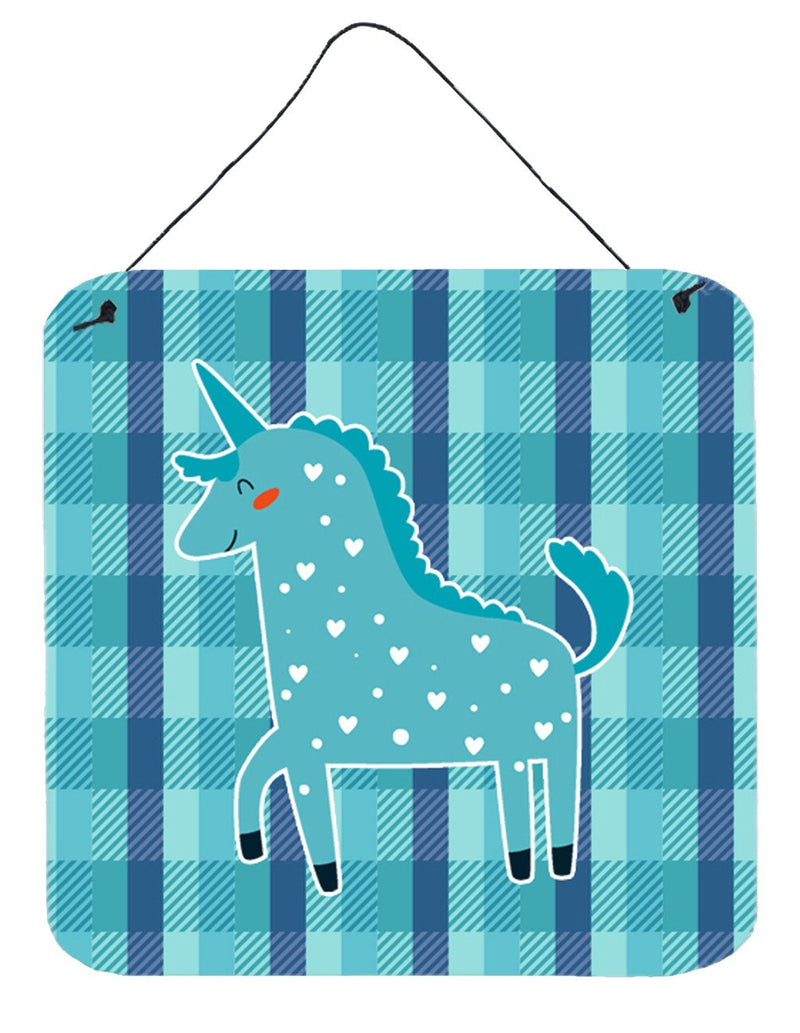 Unicorn in Plaid Wall or Door Hanging Prints BB6740DS66