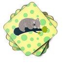 Koala Naptime Foam Coasters Set of 4 Cup Coasters for Indoor Outdoor, Tabletop Protection, Anti Slip, Mouse pad Material