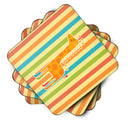 Giraffe in Socks Foam Coasters Set of 4 Cup Coasters for Indoor Outdoor, Tabletop Protection, Anti Slip, Mouse pad Material