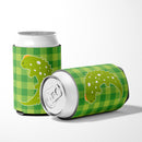 Lizard on Plaid Can or Bottle Hugger Cooler Sleeve for Standard 12 oz Cans, Insulated Foam Beer & Soda Can Hugger Reusable