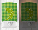 Lizard on Plaid Ceramic Night Light Compact, UL-Certified, Ideal for Bedroom, Bathroom, Nursery, Hallway, Kitchen, 6x4x3, Multicolor
