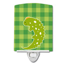 Lizard on Plaid Ceramic Night Light Compact, UL-Certified, Ideal for Bedroom, Bathroom, Nursery, Hallway, Kitchen, 6x4x3, Multicolor