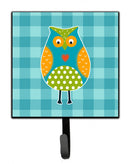 Owl on Blue Plaid Leash or Key Holder Wall Hooks, Key Hooks Holder, Coat Rack Wall Mount, Coat Hooks, Hooks for Hanging Keys, Towels, Aprons, Leashes