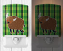 Bull Ceramic Night Light Compact, UL-Certified, Ideal for Bedroom, Bathroom, Nursery, Hallway, Kitchen, 6x4x3, Multicolor