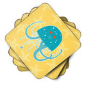 Jellyfish Foam Coasters Set of 4 Cup Coasters for Indoor Outdoor, Tabletop Protection, Anti Slip, Mouse pad Material