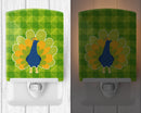 Pretty Peacock Ceramic Night Light Compact, UL-Certified, Ideal for Bedroom, Bathroom, Nursery, Hallway, Kitchen, 6x4x3, Multicolor