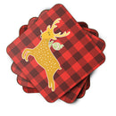 Deer Foam Coasters Set of 4 Cup Coasters for Indoor Outdoor, Tabletop Protection, Anti Slip, Mouse pad Material