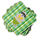 Raccoon Foam Coasters Set of 4 Cup Coasters for Indoor Outdoor, Tabletop Protection, Anti Slip, Mouse pad Material