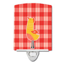 Chicken Ceramic Night Light Compact, UL-Certified, Ideal for Bedroom, Bathroom, Nursery, Hallway, Kitchen, 6x4x3, Multicolor