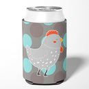 Grey Chicken Can or Bottle Hugger Cooler Sleeve for Standard 12 oz Cans, Insulated Foam Beer & Soda Can Hugger Reusable