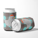 Grey Chicken Can or Bottle Hugger Cooler Sleeve for Standard 12 oz Cans, Insulated Foam Beer & Soda Can Hugger Reusable