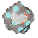 Grey Chicken Foam Coasters Set of 4 Cup Coasters for Indoor Outdoor, Tabletop Protection, Anti Slip, Mouse pad Material