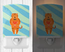 Tiger Ceramic Night Light Compact, UL-Certified, Ideal for Bedroom, Bathroom, Nursery, Hallway, Kitchen, 6x4x3, Multicolor