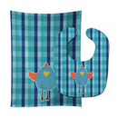 Blue Chicken Baby Bib & Burp Cloth BB6782STBU