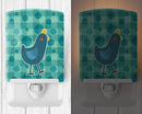 Polkadot Chicken Ceramic Night Light Compact, UL-Certified, Ideal for Bedroom, Bathroom, Nursery, Hallway, Kitchen, 6x4x3, Multicolor