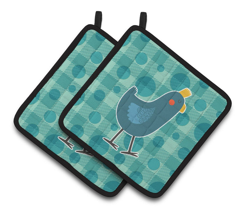 Polkadot Chicken Pair of Pot Holders BB6786PTHD