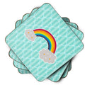 Rainbow in Clouds Foam Coasters Set of 4 Cup Coasters for Indoor Outdoor, Tabletop Protection, Anti Slip, Mouse pad Material