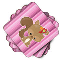 Squirrel Foam Coasters Set of 4 Cup Coasters for Indoor Outdoor, Tabletop Protection, Anti Slip, Mouse pad Material