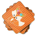Fox Foam Coasters Set of 4 Cup Coasters for Indoor Outdoor, Tabletop Protection, Anti Slip, Mouse pad Material