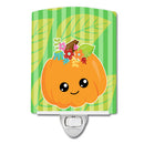 Pumpkin Fall Ceramic Night Light Compact, UL-Certified, Ideal for Bedroom, Bathroom, Nursery, Hallway, Kitchen, 6x4x3, Multicolor