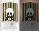 Bamboo Flute Panda Ceramic Night Light Compact, UL-Certified, Ideal for Bedroom, Bathroom, Nursery, Hallway, Kitchen, 6x4x3, Multicolor