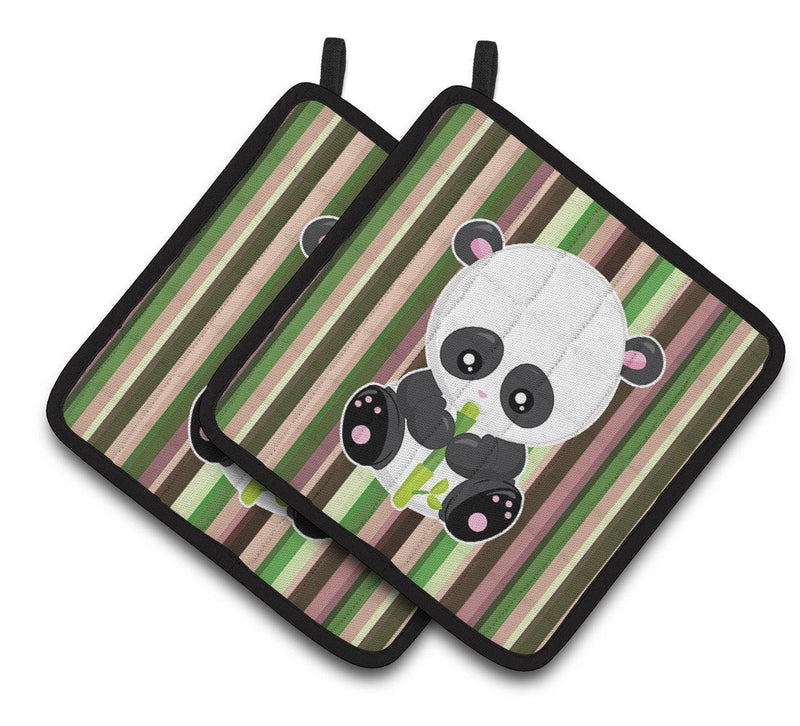 Bamboo Flute Panda Pair of Pot Holders BB6803PTHD