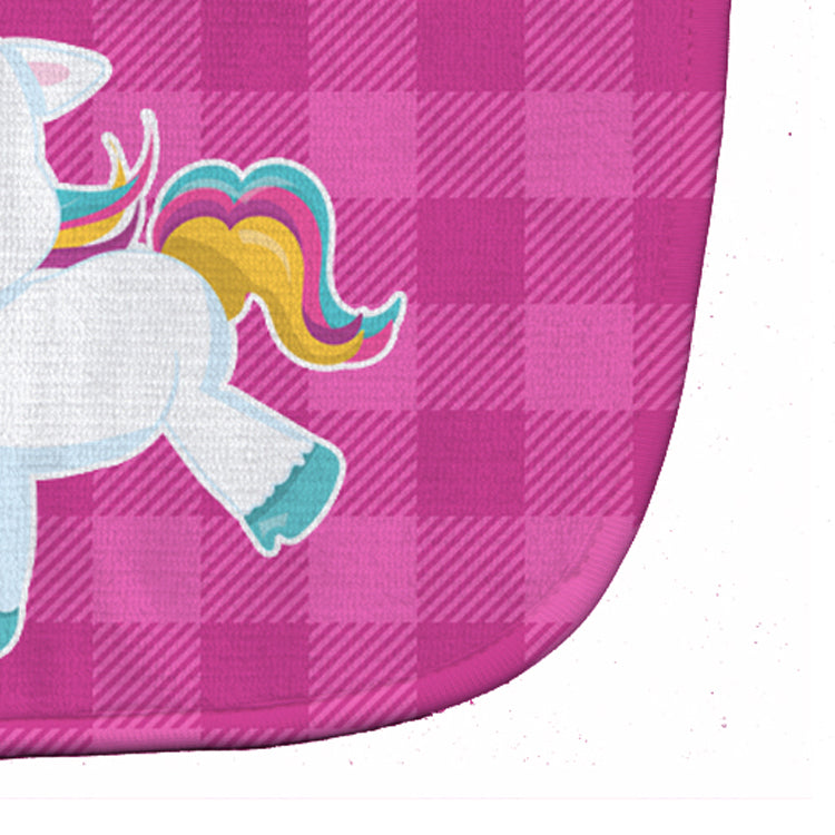 Pink Plaid Unicorn Baby Bib BB6807BIB