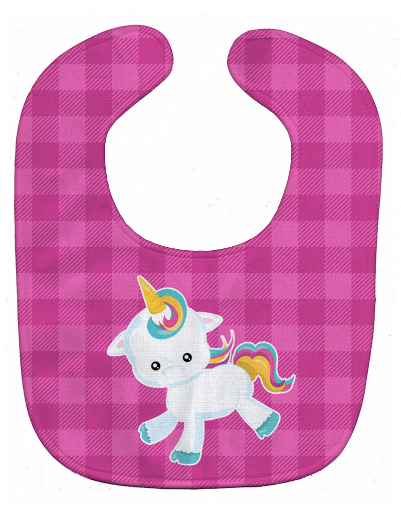 Pink Plaid Unicorn Baby Bib BB6807BIB