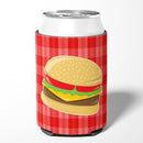 Hamburger Plaid Can or Bottle Hugger Cooler Sleeve for Standard 12 oz Cans, Insulated Foam Beer & Soda Can Hugger Reusable