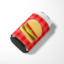 Hamburger Plaid Can or Bottle Hugger Cooler Sleeve for Standard 12 oz Cans, Insulated Foam Beer & Soda Can Hugger Reusable