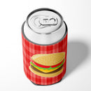 Hamburger Plaid Can or Bottle Hugger Cooler Sleeve for Standard 12 oz Cans, Insulated Foam Beer & Soda Can Hugger Reusable