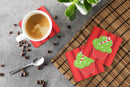 Christmas Cupcake Foam Coasters Set of 4 Cup Coasters for Indoor Outdoor, Tabletop Protection, Anti Slip, Mouse pad Material