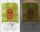 Christmas Gingerbread Man Ceramic Night Light Compact, UL-Certified, Ideal for Bedroom, Bathroom, Nursery, Hallway, Kitchen, 6x4x3, Multicolor