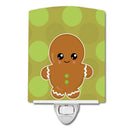 Christmas Gingerbread Man Ceramic Night Light Compact, UL-Certified, Ideal for Bedroom, Bathroom, Nursery, Hallway, Kitchen, 6x4x3, Multicolor