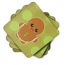 Christmas Gingerbread Man Foam Coasters Set of 4 Cup Coasters for Indoor Outdoor, Tabletop Protection, Anti Slip, Mouse pad Material