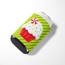 Christmas Pepermint Cupcake Can or Bottle Hugger Cooler Sleeve for Standard 12 oz Cans, Insulated Foam Beer & Soda Can Hugger Reusable