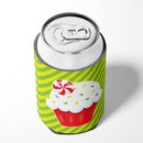 Christmas Pepermint Cupcake Can or Bottle Hugger Cooler Sleeve for Standard 12 oz Cans, Insulated Foam Beer & Soda Can Hugger Reusable