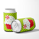 Christmas Pepermint Cupcake Can or Bottle Hugger Cooler Sleeve for Standard 12 oz Cans, Insulated Foam Beer & Soda Can Hugger Reusable