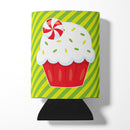 Christmas Pepermint Cupcake Can or Bottle Hugger Cooler Sleeve for Standard 12 oz Cans, Insulated Foam Beer & Soda Can Hugger Reusable