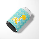 Boy Giraffe Can or Bottle Hugger Cooler Sleeve for Standard 12 oz Cans, Insulated Foam Beer & Soda Can Hugger Reusable