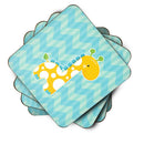 Boy Giraffe Foam Coasters Set of 4 Cup Coasters for Indoor Outdoor, Tabletop Protection, Anti Slip, Mouse pad Material