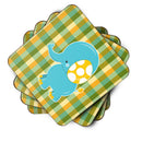 Boy Elephant Foam Coasters Set of 4 Cup Coasters for Indoor Outdoor, Tabletop Protection, Anti Slip, Mouse pad Material