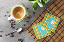Boy Elephant Foam Coasters Set of 4 Cup Coasters for Indoor Outdoor, Tabletop Protection, Anti Slip, Mouse pad Material