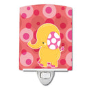 Girl Elephant Ceramic Night Light Compact, UL-Certified, Ideal for Bedroom, Bathroom, Nursery, Hallway, Kitchen, 6x4x3, Multicolor