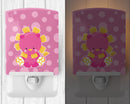Girl Lion Ceramic Night Light Compact, UL-Certified, Ideal for Bedroom, Bathroom, Nursery, Hallway, Kitchen, 6x4x3, Multicolor