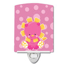 Girl Lion Ceramic Night Light Compact, UL-Certified, Ideal for Bedroom, Bathroom, Nursery, Hallway, Kitchen, 6x4x3, Multicolor